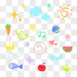 hand drawn cartoon cute sticker png cutout material