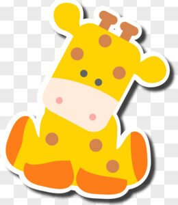 cute animal sticker vector material
