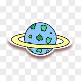 cartoon space sticker set png cutout element