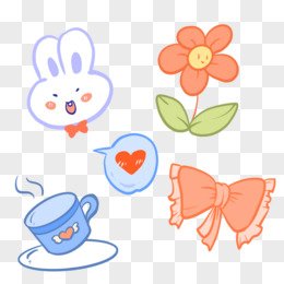 cartoon cute sticker set decor element