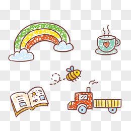 hand drawn cartoon sticker set png cutout decor element
