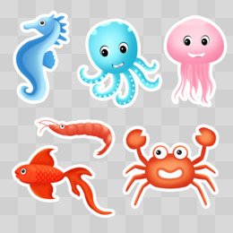 cartoon hand drawn animal sticker collection decor element