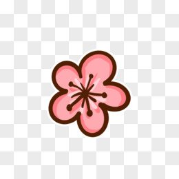 hand drawn cartoon peach blossom illustration decor element sticker