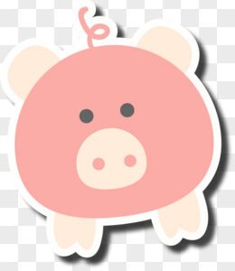 cute animal sticker vector material