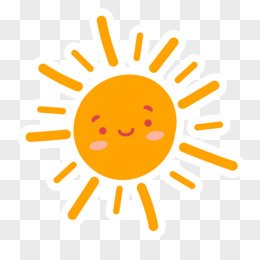 cartoon hand drawn sun sticker png cutout decor element