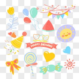 hand drawn cartoon cute sticker set element