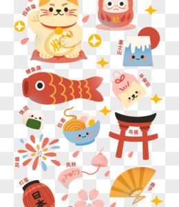 cartoon cute sticker element collection