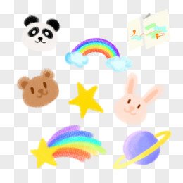 hand drawn cute sticker decor element