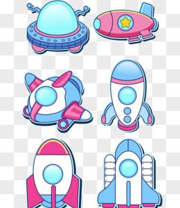 cartoon space sticker collection material