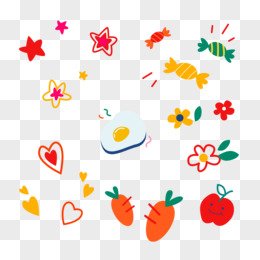 hand drawn cute set sticker decor material