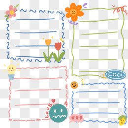 hand drawn cute minimal border material sticker