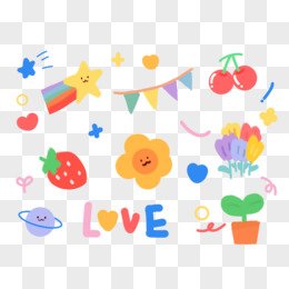 cartoon cute sticker png cutout decor element